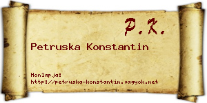 Petruska Konstantin névjegykártya